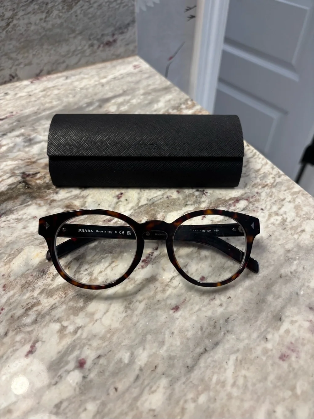 Prada Brown Tortoiseshell Round Optical Frames